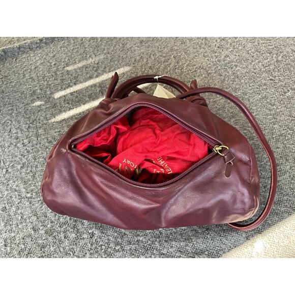 Vintage nos Made in Tuscany red leather UNIQUE purse bag - Picture 5 of 16